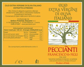 ETICHETTA OLIO PECCIANTI ita20